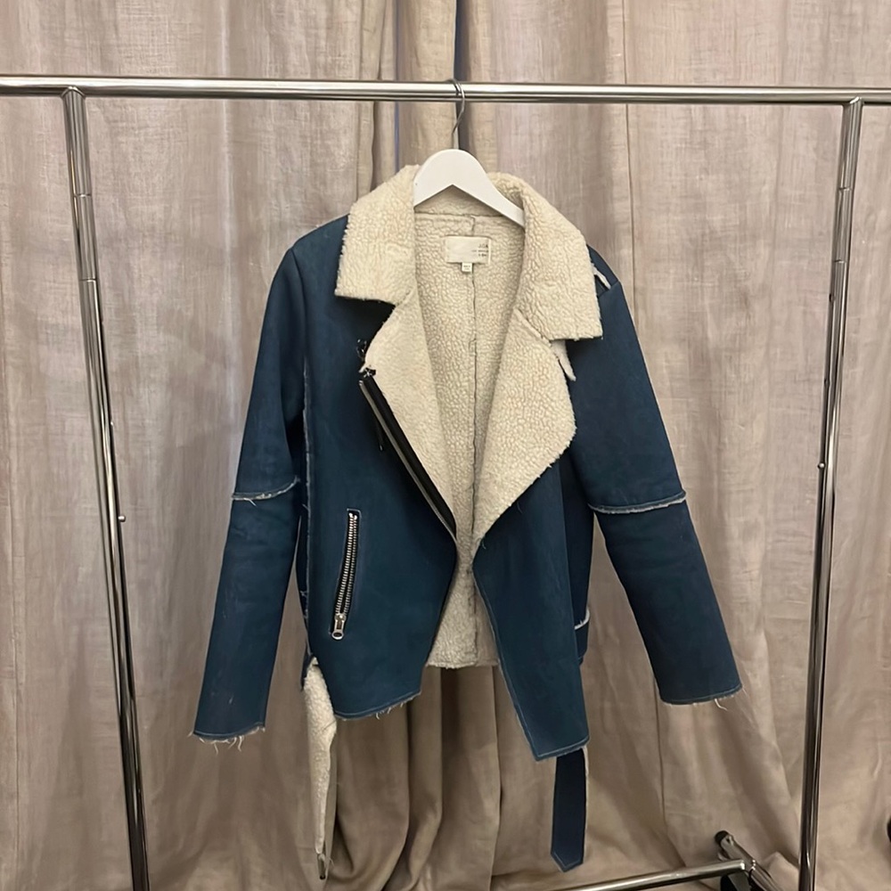 Fleece lined denim jacket
